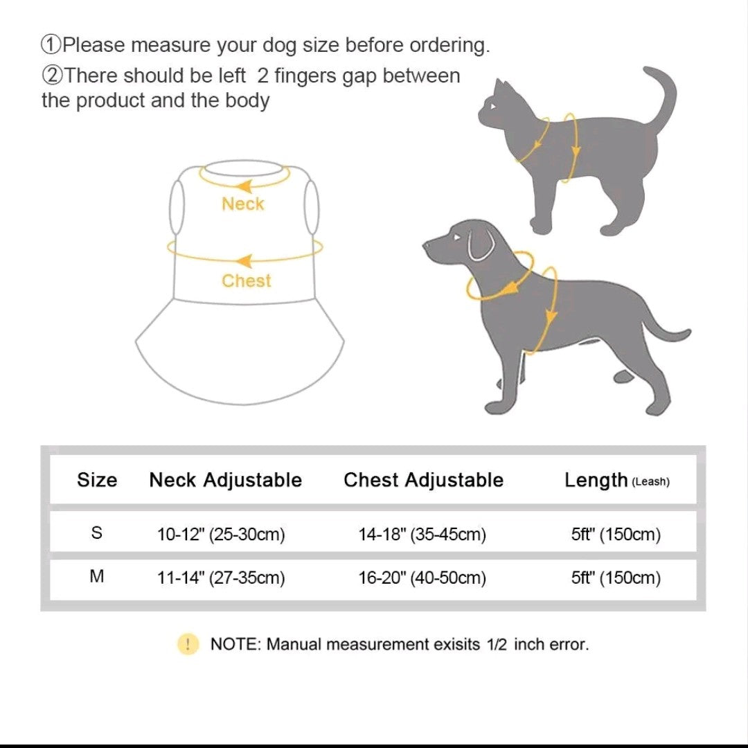 Glitter Bowknot Pet Harness & Leash Set – Cute Vest for Small & Medium Dogs and Cats