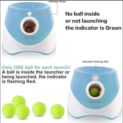 Automatic Dog Ball Launcher – Interactive Pet Toy with 3 Launch Distances, Includes 3 Mini 2” Tennis Balls for Small & Medium Dogs, Indoor & Outdoor Play