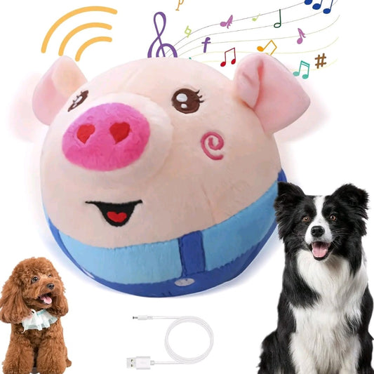 EVERBETTERUS Smart Moving Plush Toy – USB Rechargeable Interactive Cartoon Pig with 120 Sounds, Washable Electronic Squeaky Toy for Dogs & Kids