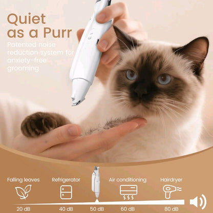 Vankoo 2-in-1 Dog Nail Clipper & Paw Trimmer – LED Light, Rechargeable & Waterproof Grooming Tool for Cats & Dogs