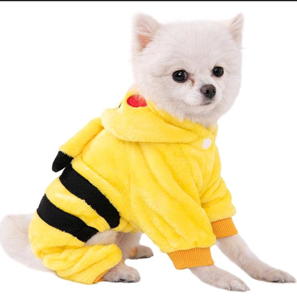 Ropa para Perros Pequeños – Mameluco de Forro Polar Suave y Cálido con Capucha