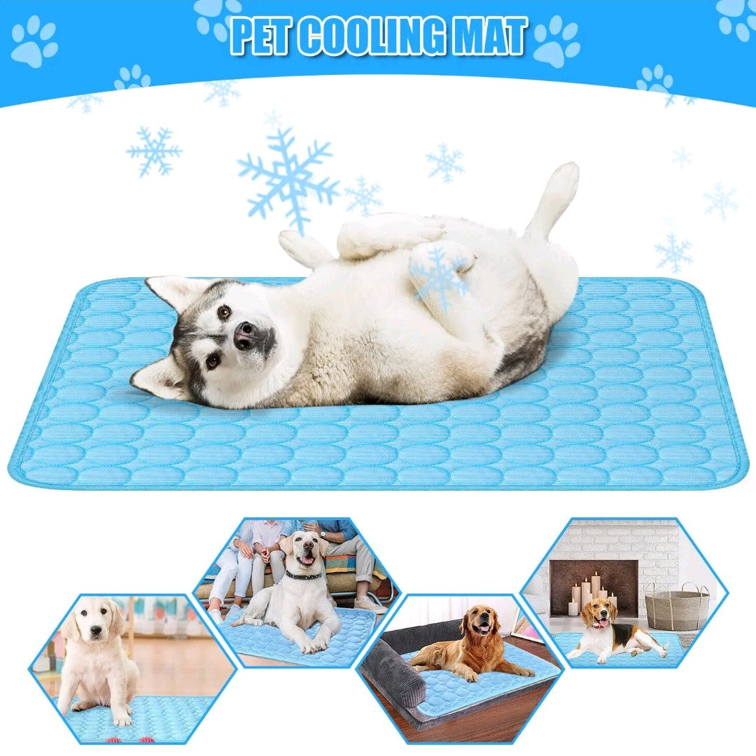 Pet Cooling Mat – Summer Cool Pad Blanket for Dogs & Cats, Breathable & Soft Pet Bed