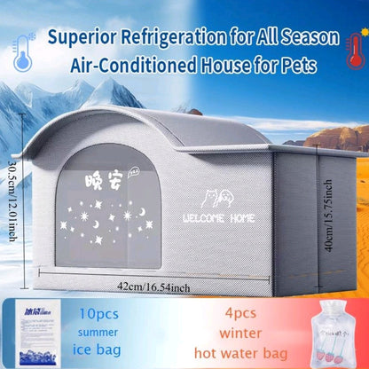 All-Season Small Pet House – Cooling & Warming Bed for Cats and Small Dogs, Cozy Air-Conditioned Nest for Summer & Winter