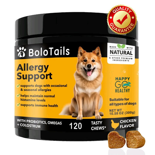 Chicken-Flavored Soft Chews with Omega 3 & Probiotics – Anti-Itch & Digestive Support for All Dogs – 120 Count
