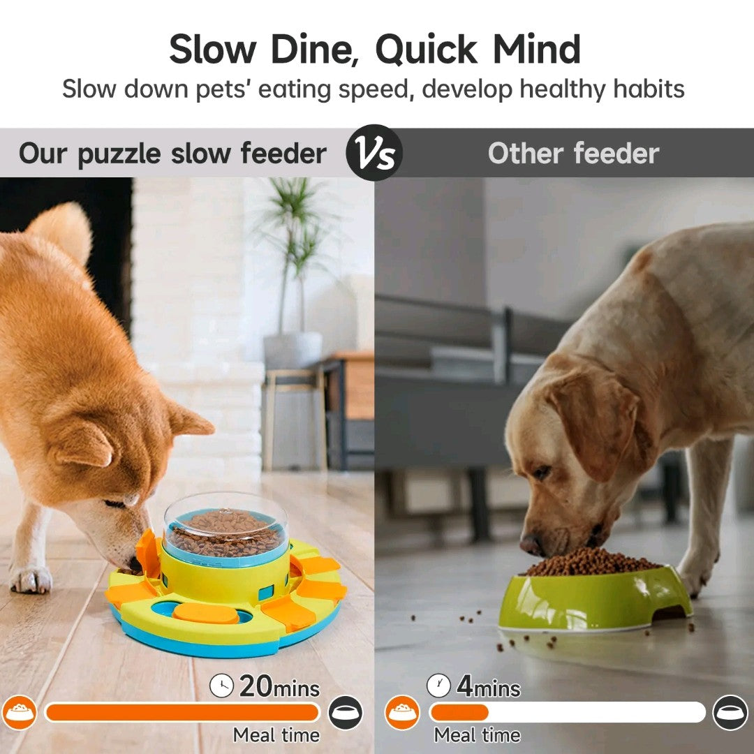 Potaroma 2-Level Dog Puzzle Toy – Slow Feeder & Treat Dispenser for IQ Training, Interactive Dog Toy for All Breeds, 4.2" Height