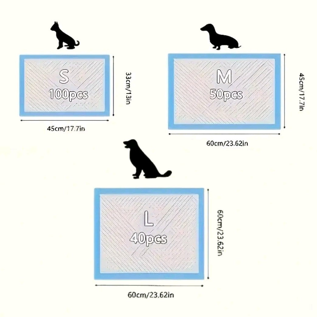 Pet Disposable Urine Pads – Leak-Proof, Quick-Dry & Super Absorbent in S/M/L Sizes