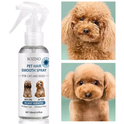 ROZINO Pet Hair Smooth Spray – Organic Detangling & Shine Spray for Easy Grooming