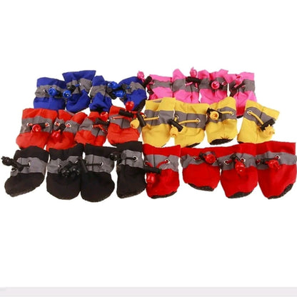 Waterproof Pet Dog Shoes – 4-Pack Anti-Slip Rain Boots for Small Dogs & Cats, Ideal for Wet Weather