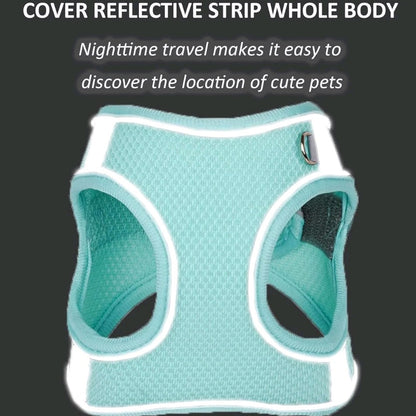 No-Pull Dog/Cat Harness & Leash Set – Step-In Mesh Harness for Small & Medium Dogs/Cat , Easy Control Puppy Vest