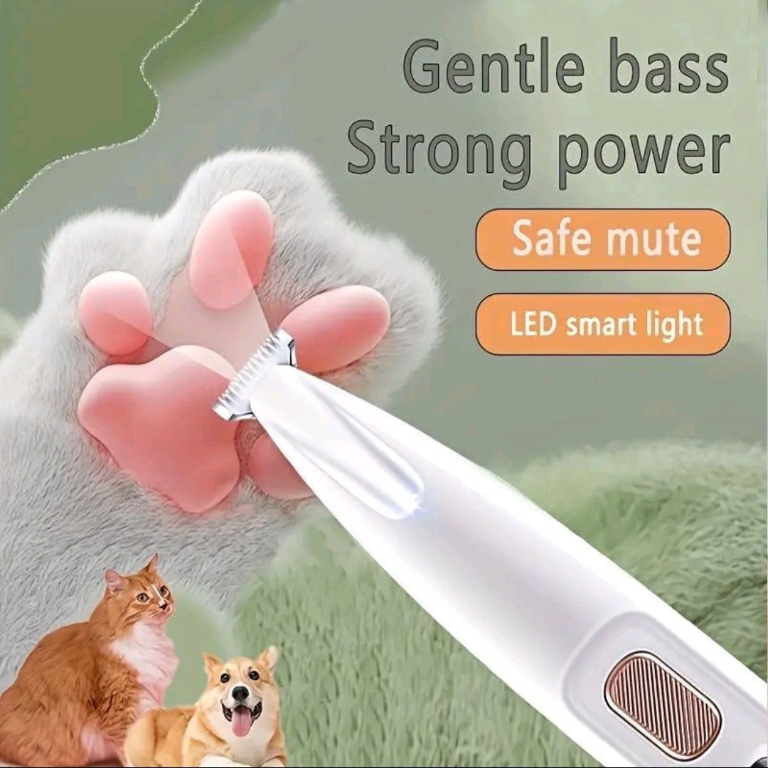 Rechargeable Pet Hair Trimmer Kit – Quiet Cordless Clippers with LED Light, Waterproof Paw Groomer for Dogs & Cats