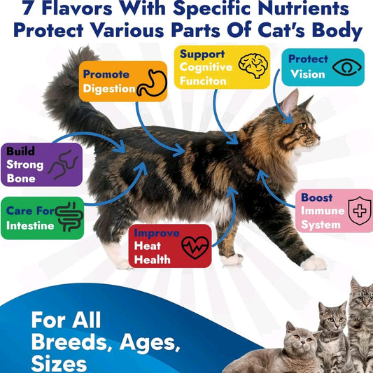 Nutritious Premium Lickable Cat Treats – Grain-Free Creamy Squeeze Snacks & Food Toppers, Variety Box