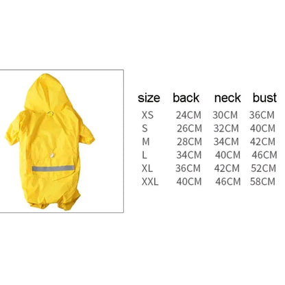 Reflective Pet Dog Raincoat – Waterproof Hooded Jacket for Small to Medium Dogs & Cats, Outdoor Pet Rainwear Apparel