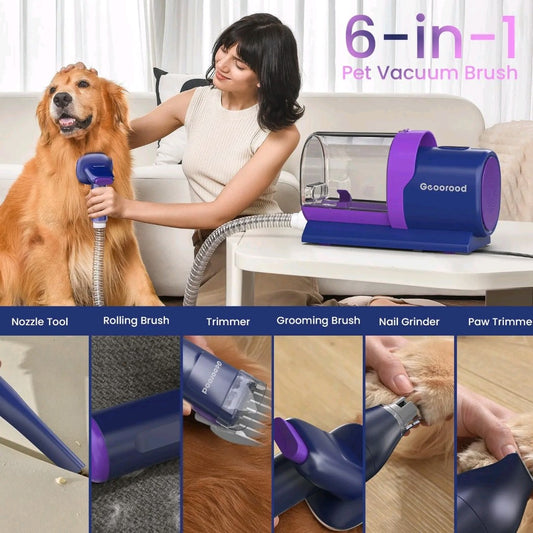 All-in-One Dog Grooming Vacuum Kit – Shedding, Trimming & Nail Care with 2.5L Dust Cup