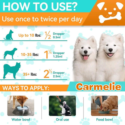 Carmelie Cat Herbal Drops – Outdoor Wellness Support with Fish Oil & Vitamins, Chicken-Flavored Liquid for All Ages