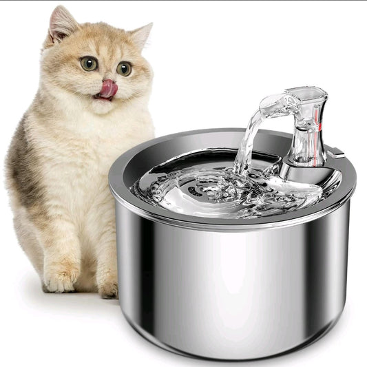 Pet Water Fountain with Stainless Steel Core – 2L Ultra-Quiet Automatic Dispenser for Pets