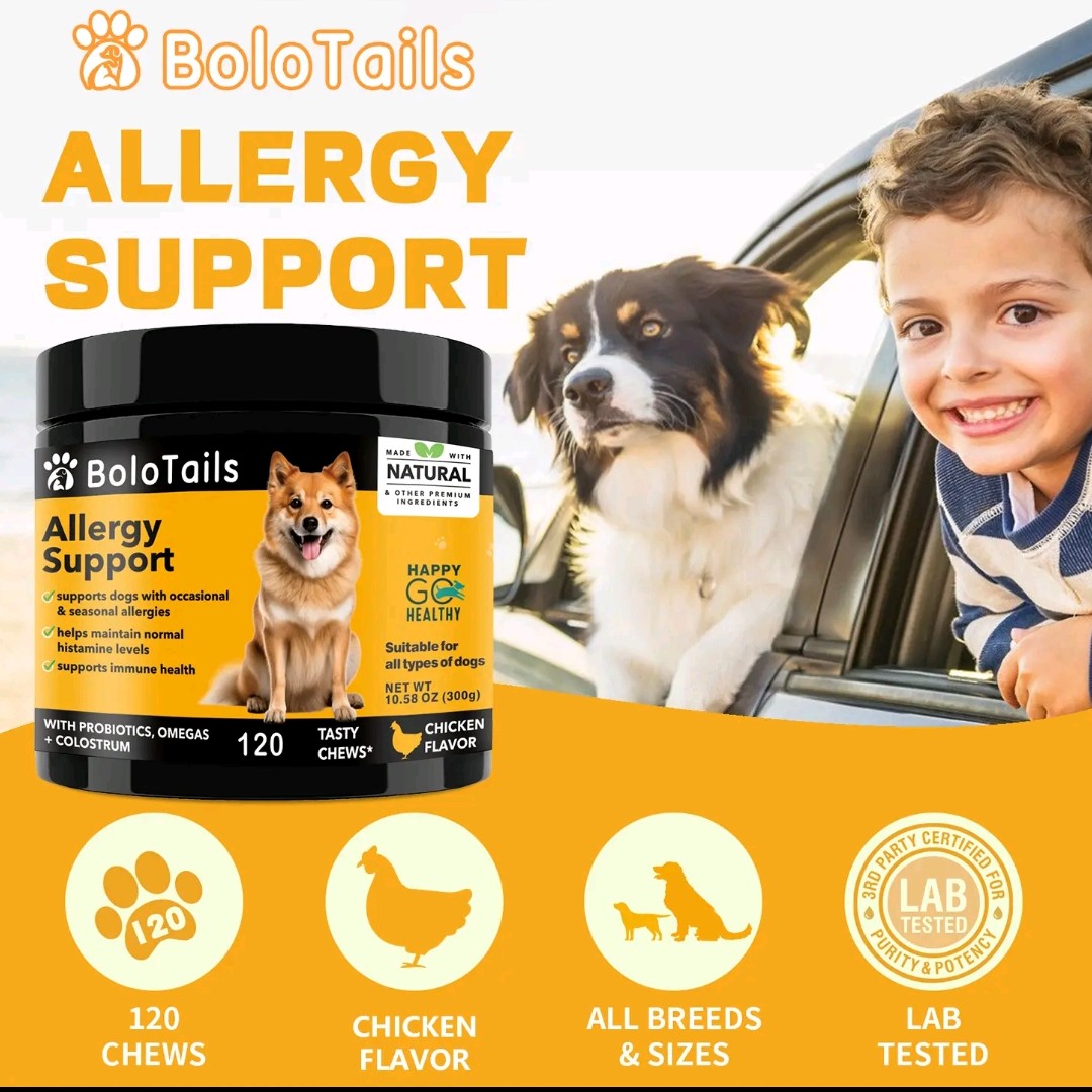 Chicken-Flavored Soft Chews with Omega 3 & Probiotics – Anti-Itch & Digestive Support for All Dogs – 120 Count