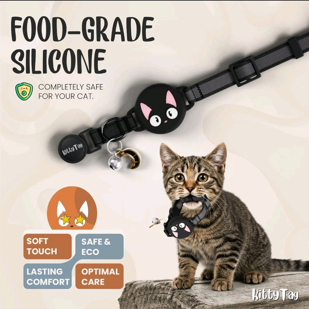 Waterproof GPS Cat Collar – Reflective Fish Design, Hidden Tracker & Lightweight Fit for Kittens
