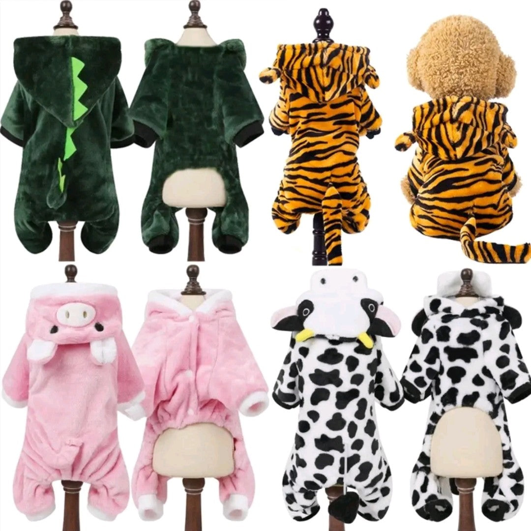 Ropa para Perros Pequeños – Mameluco de Forro Polar Suave y Cálido con Capucha