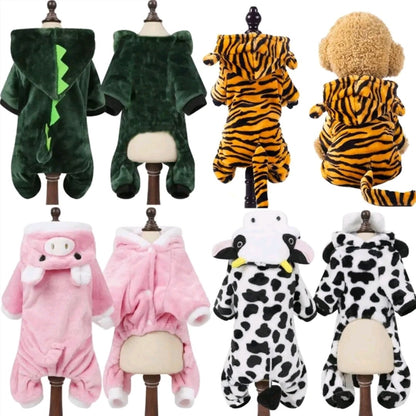 Ropa para Perros Pequeños – Mameluco de Forro Polar Suave y Cálido con Capucha