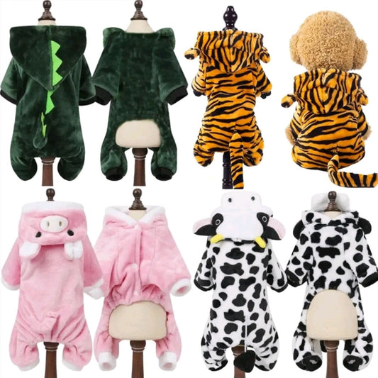 Ropa para Perros Pequeños – Mameluco de Forro Polar Suave y Cálido con Capucha