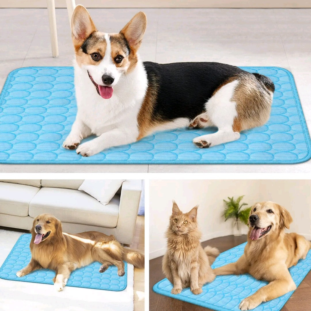 Pet Cooling Mat – Summer Cool Pad Blanket for Dogs & Cats, Breathable & Soft Pet Bed