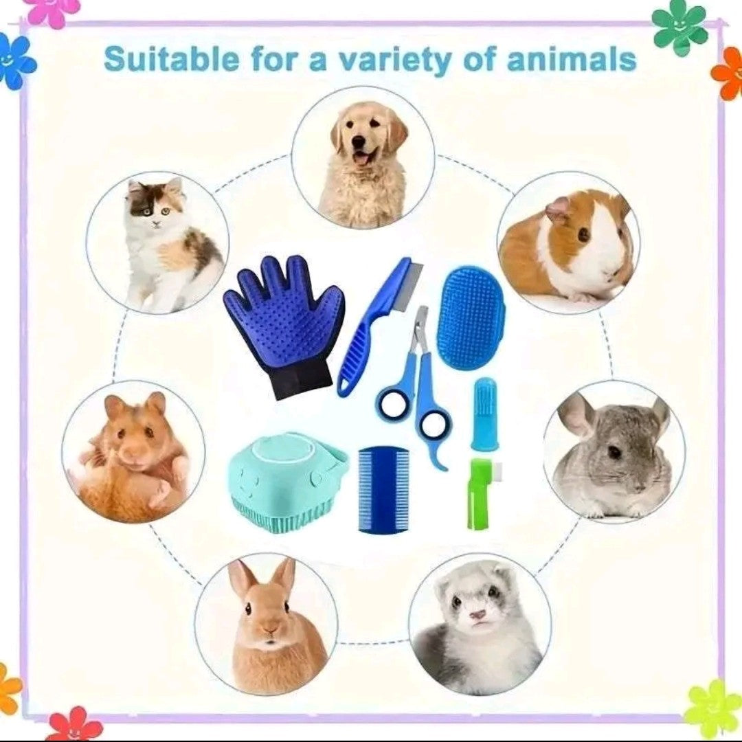 8-in-1 Dog Grooming Kit – Clippers, Brushes, Nail Trimmer & Deshedding Tools for Pets