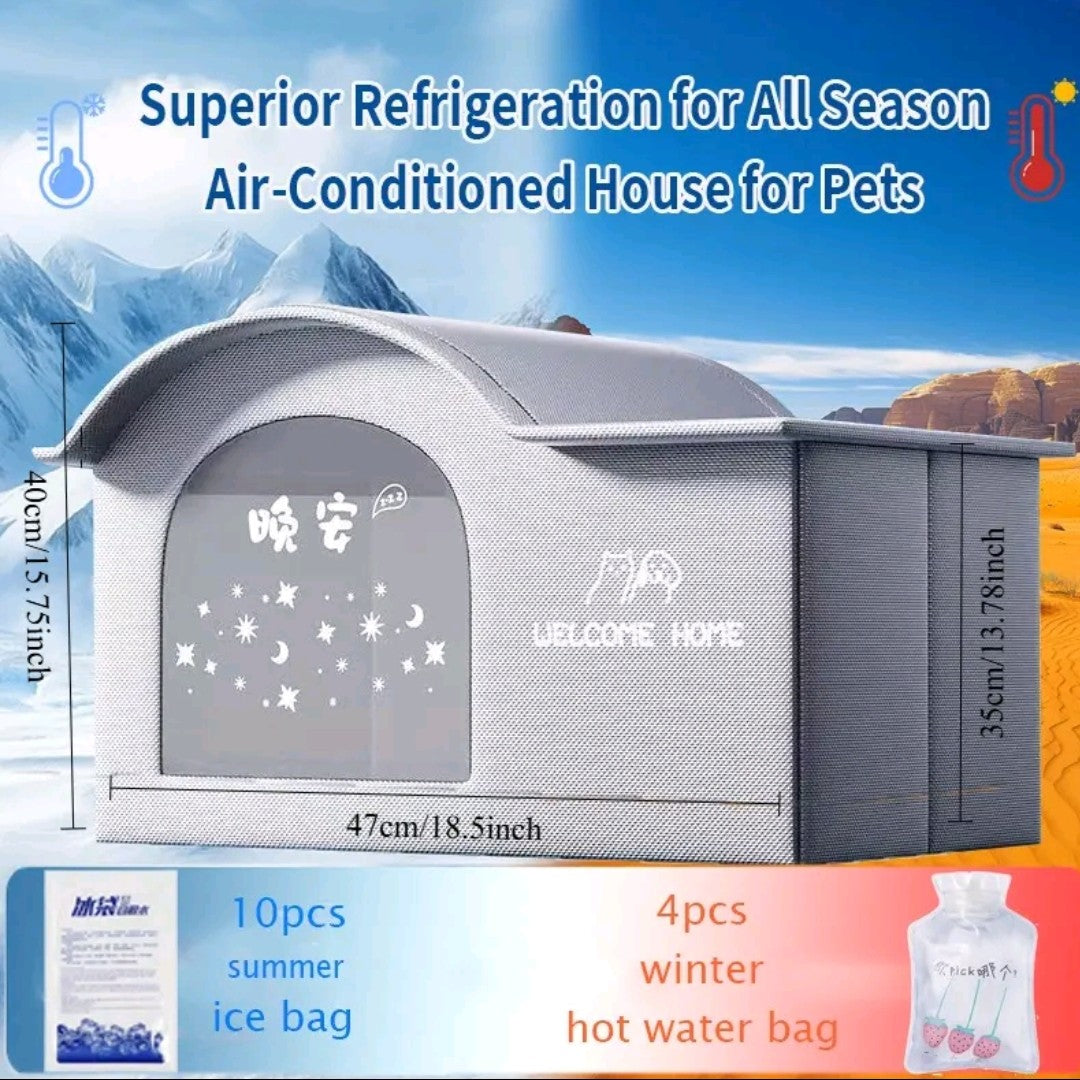 All-Season Small Pet House – Cooling & Warming Bed for Cats and Small Dogs, Cozy Air-Conditioned Nest for Summer & Winter