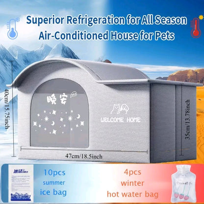 All-Season Small Pet House – Cooling & Warming Bed for Cats and Small Dogs, Cozy Air-Conditioned Nest for Summer & Winter