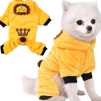 Ropa para Perros Pequeños – Mameluco de Forro Polar Suave y Cálido con Capucha