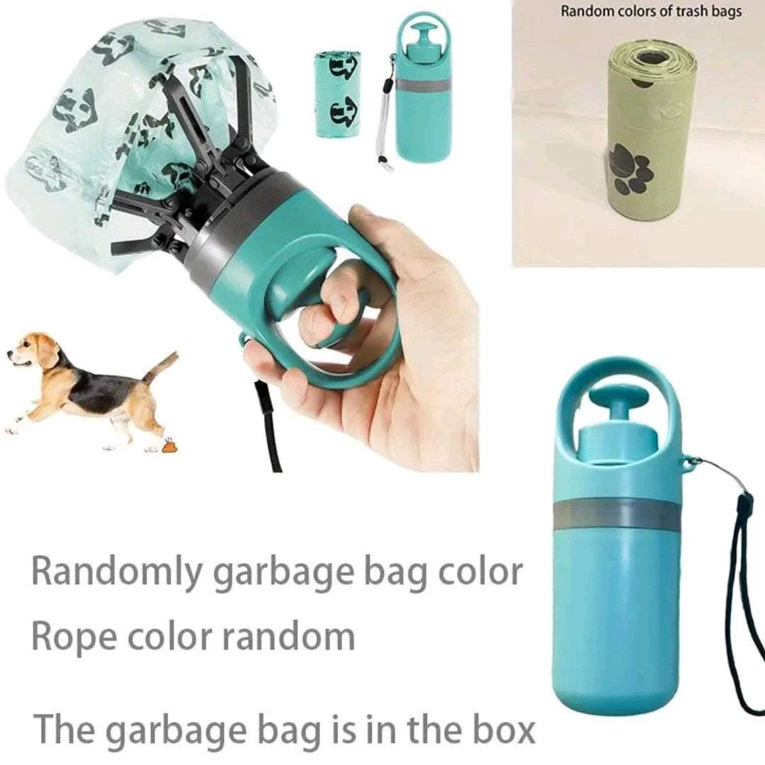 Portable Pet Poop Scooper with Waste Bag – 6-Claw Poop Shovel Clip for Easy Pet Waste Cleanup