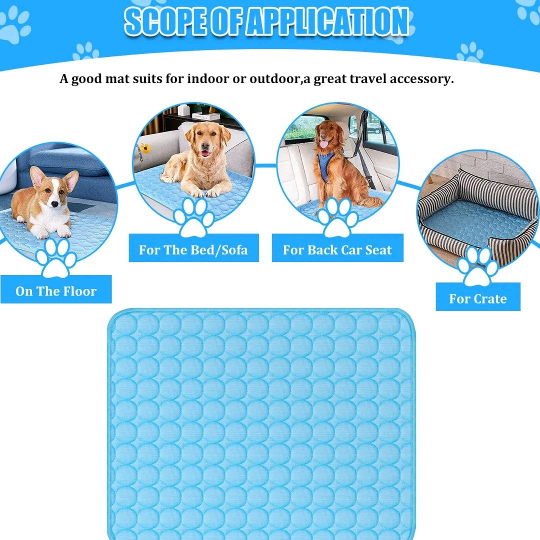Pet Cooling Mat – Summer Cool Pad Blanket for Dogs & Cats, Breathable & Soft Pet Bed