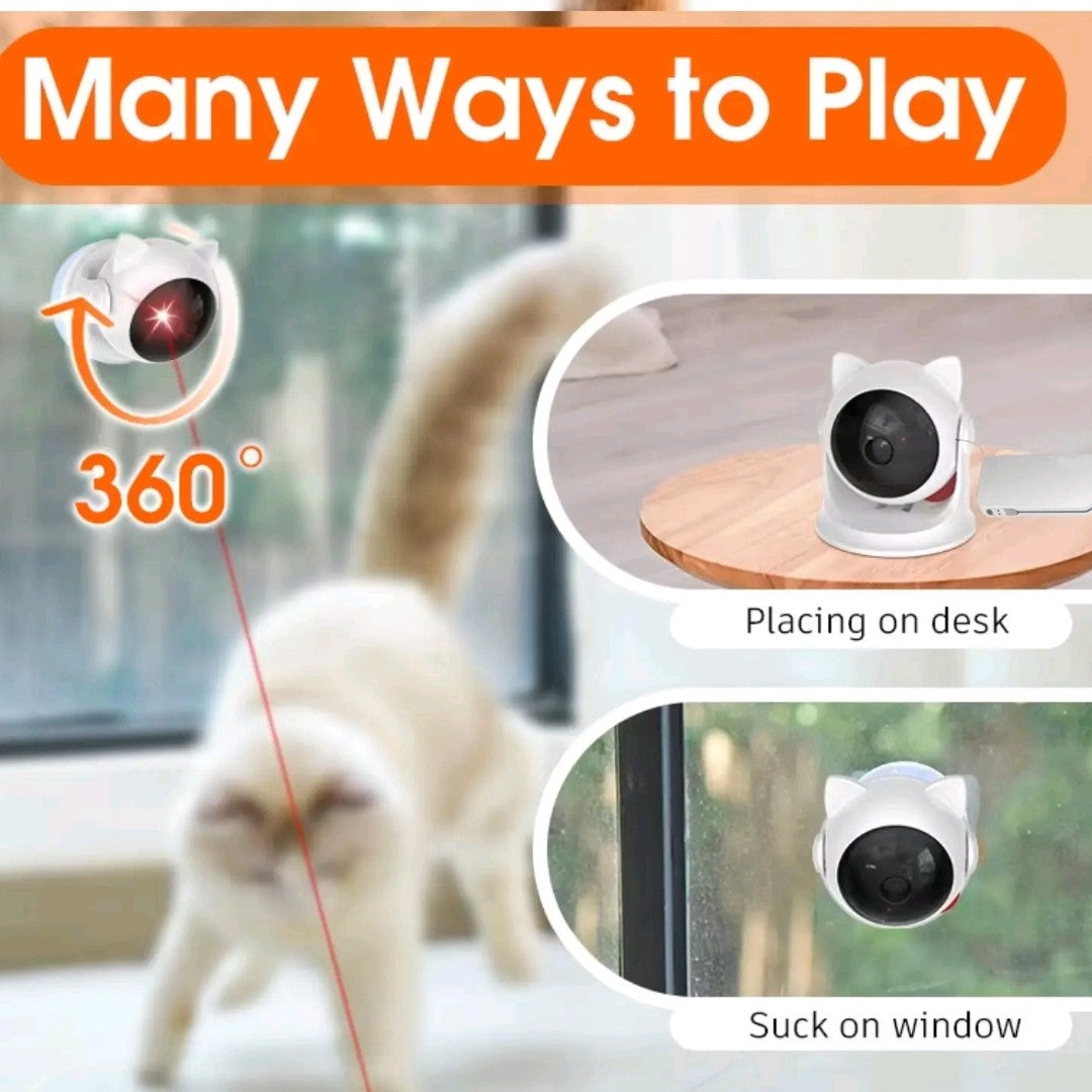 Automatic Laser Cat Toy – USB Rechargeable Pet Laser for Indoor Cats & Dogs, Manual M-Button, 3 Speed Modes, Compact Size