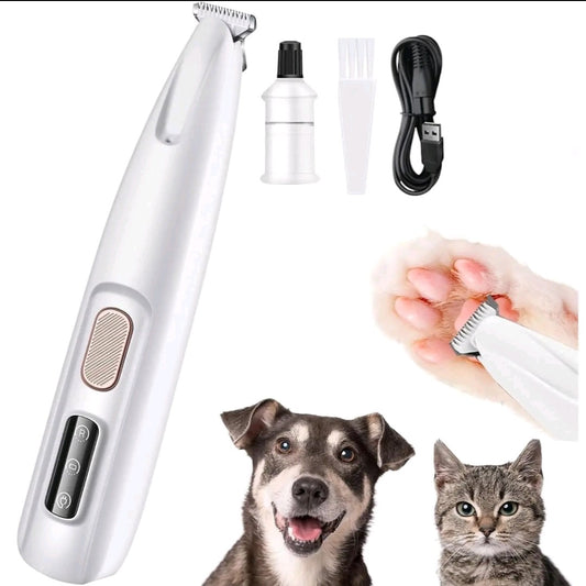 Rechargeable Pet Hair Trimmer Kit – Quiet Cordless Clippers with LED Light, Waterproof Paw Groomer for Dogs & Cats