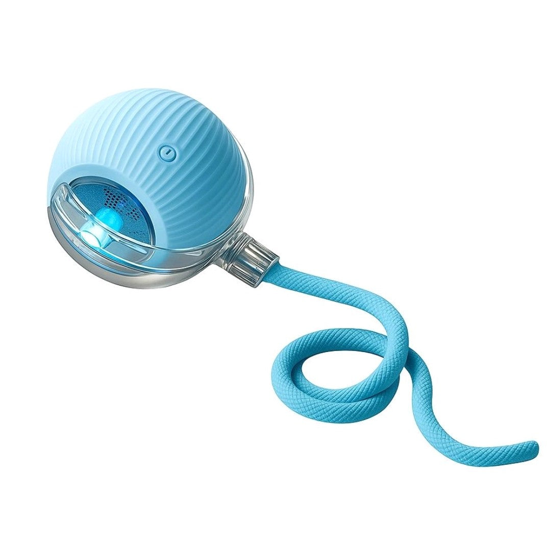 Interactive Rolling Ball Toy for Cats & Dogs – Teaser Toy with 2 Attachments, Washable & Fun Pet Accessory