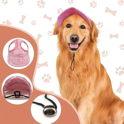 Adjustable Waterproof Pet Visor – UV Protection Hat with Elastic Strap for Small, Medium & Large Dogs, Outdoor Sun Cap