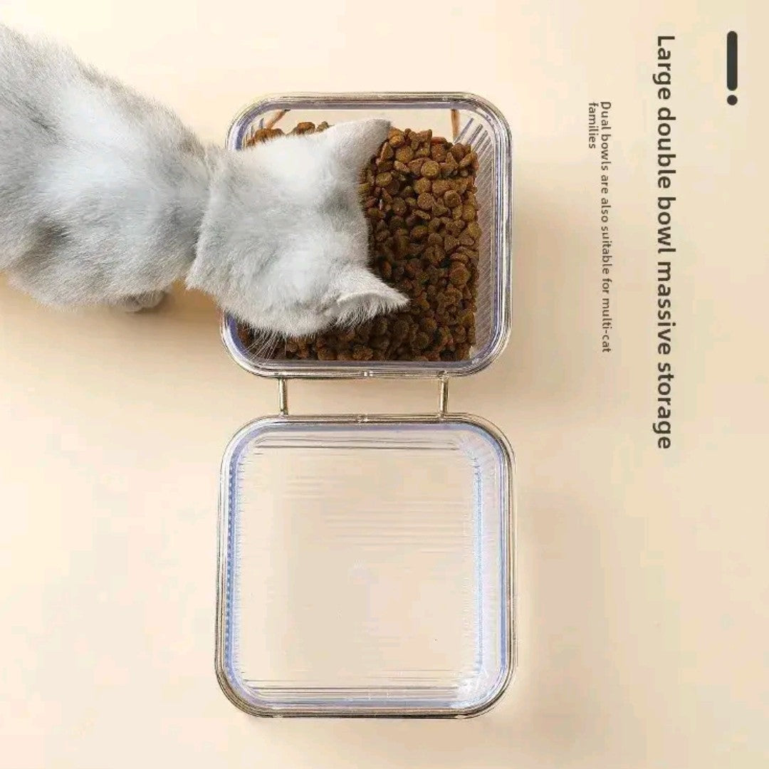 2-in-1 Cat Feeding Bowl & Water Dispenser – No-Spill Pet Food Bowl for Cats & Small Dogs