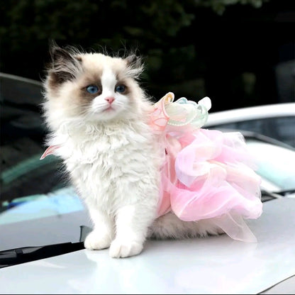 Butterfly Design Pet Dress – Cute & Fashionable Dog and Cat Outfit, Lightweight Pet Costume for Daily Wear