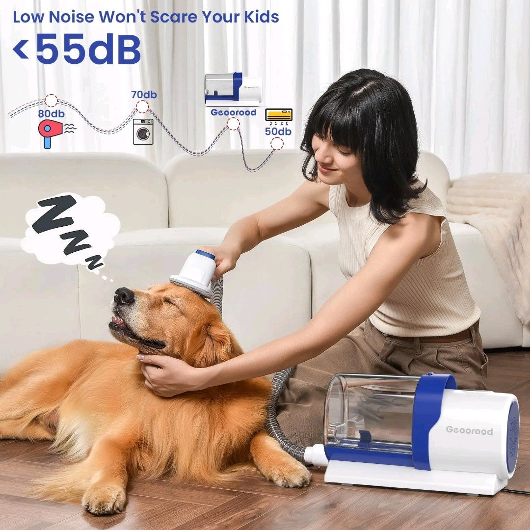 All-in-One Dog Grooming Vacuum Kit – Shedding, Trimming & Nail Care with 2.5L Dust Cup